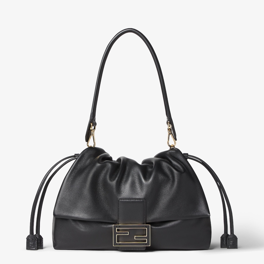 FENDI Mamma Baguette Large Black nappa leather bag - Image 1
